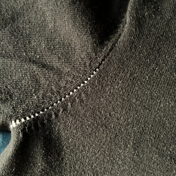 Black & white Graphic sweater w/ french La Nouvelle Vague writing “the new wave” - Picture 3 of 8